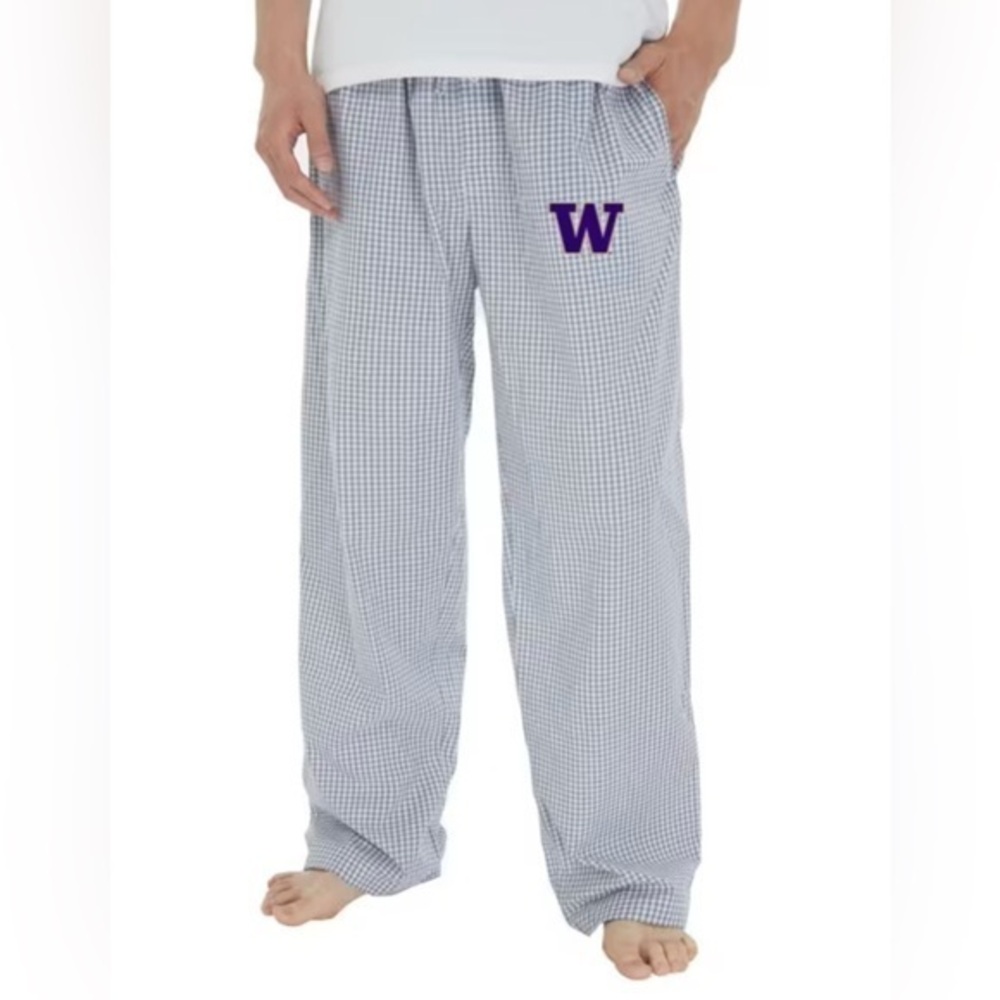Concepts Sport University of Washington Gingham Check Pajama Pants Medium NWOT